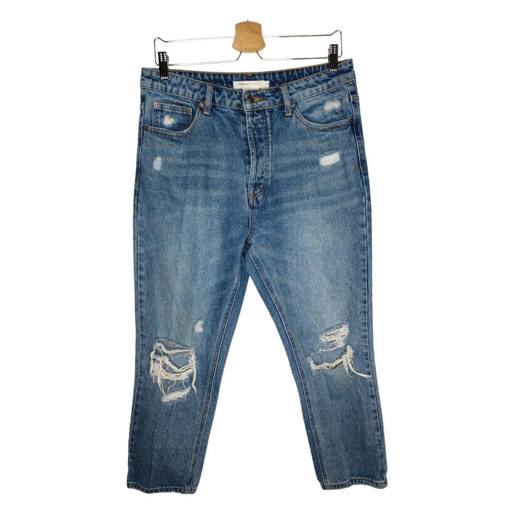 Vici 100% Cotton Rigid High Rise Button Fly Straight Crop Jeans Size 30